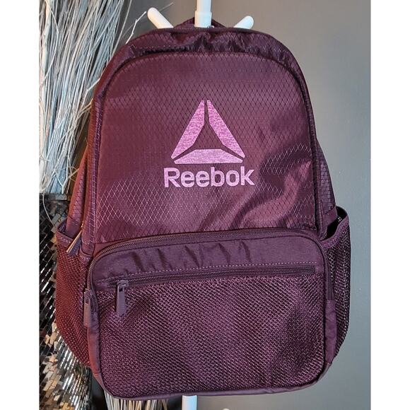 Reebok Spellbinding Maroon Water Resistant Backpack Laptop Bag Multi Pocket NEW - Picture 1 of 11